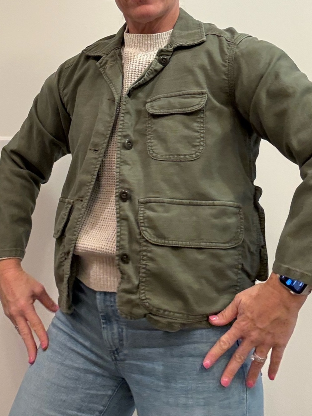 The Great.  Olive Green Military Field Jacket